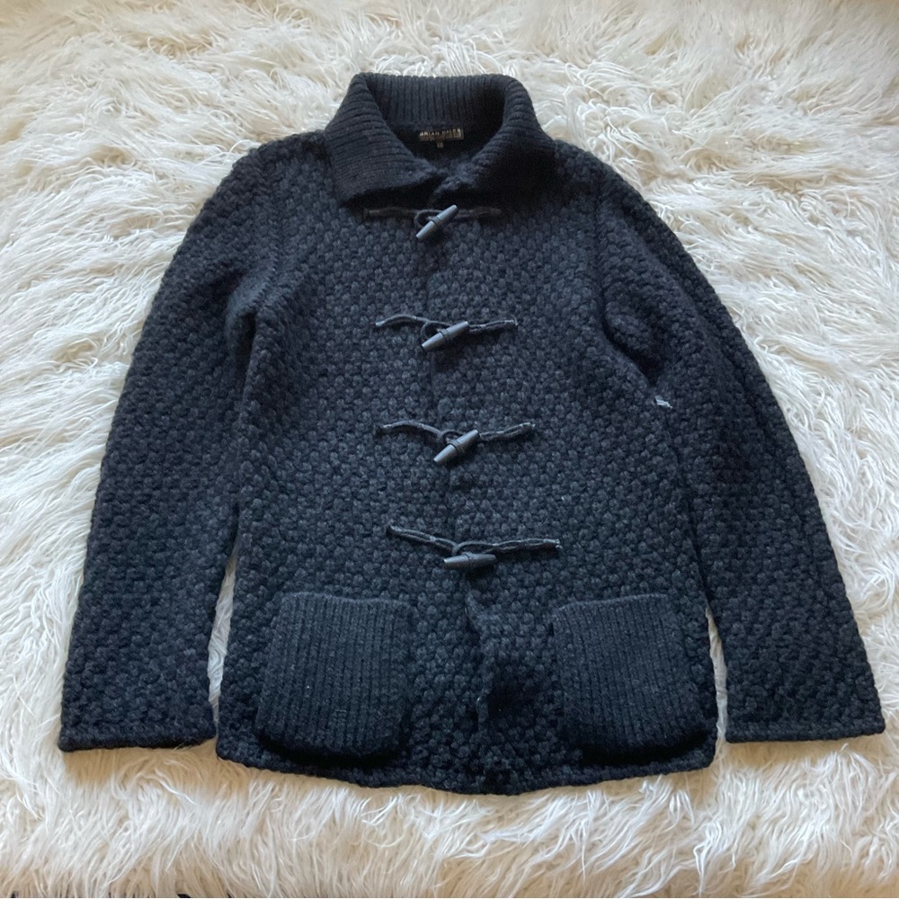 Brian Dales Extrafine Merino Wool Toggle Cardigan‎ Sweater